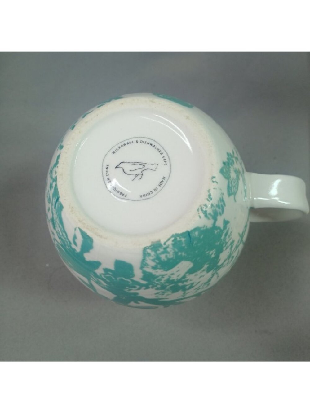 Anthropologie Homegrown Inital Monogram S Green Floral Boho Coffee Mug Tea Cup - Picture 15 of 16